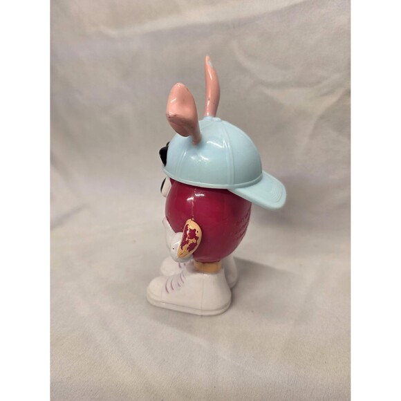 Vintage M & Ms Pink Mini Easter Candy Figure Container Blue Hat W/ Pink Bunny - Picture 3 of 6